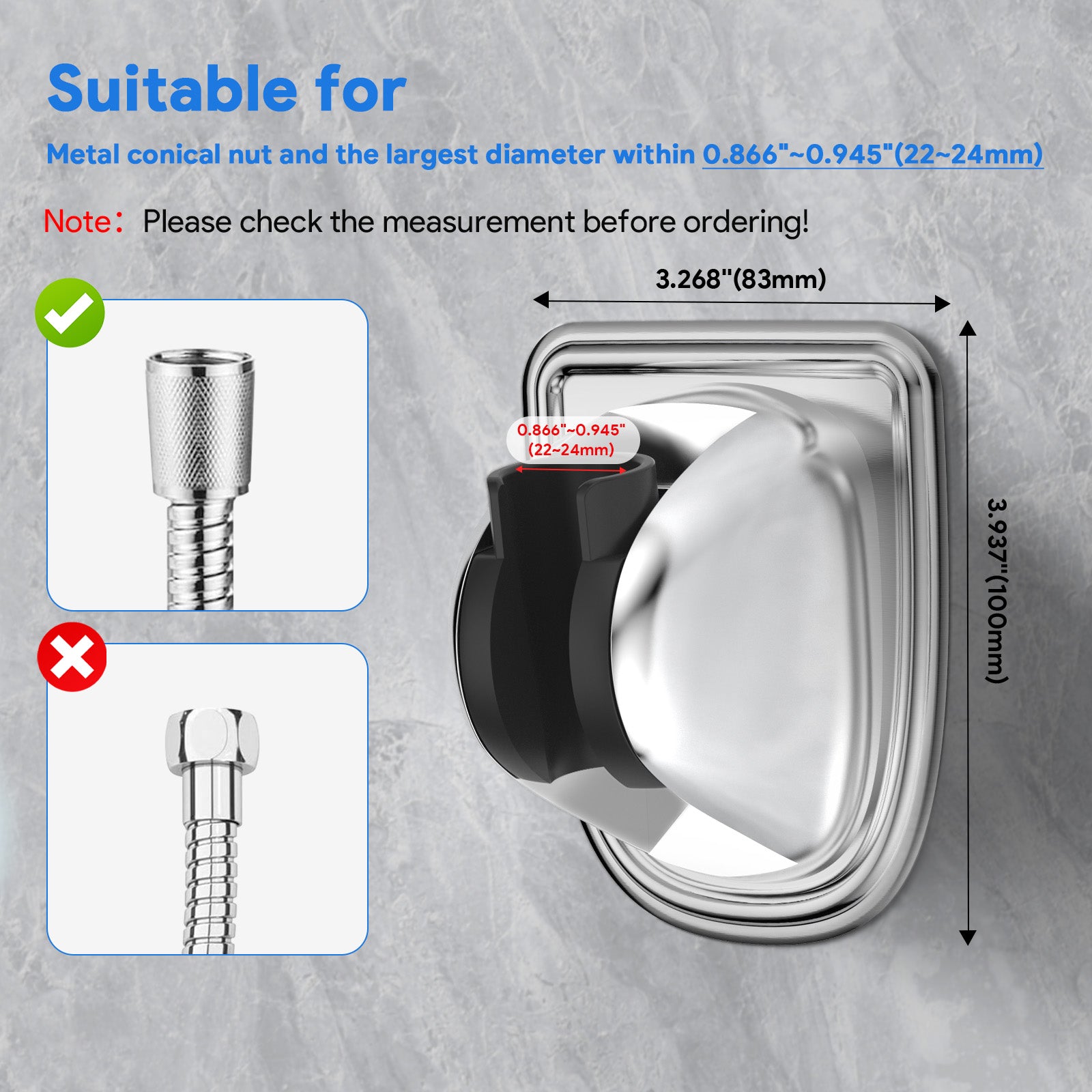 FEELSO No-Drill Shower Head Holder